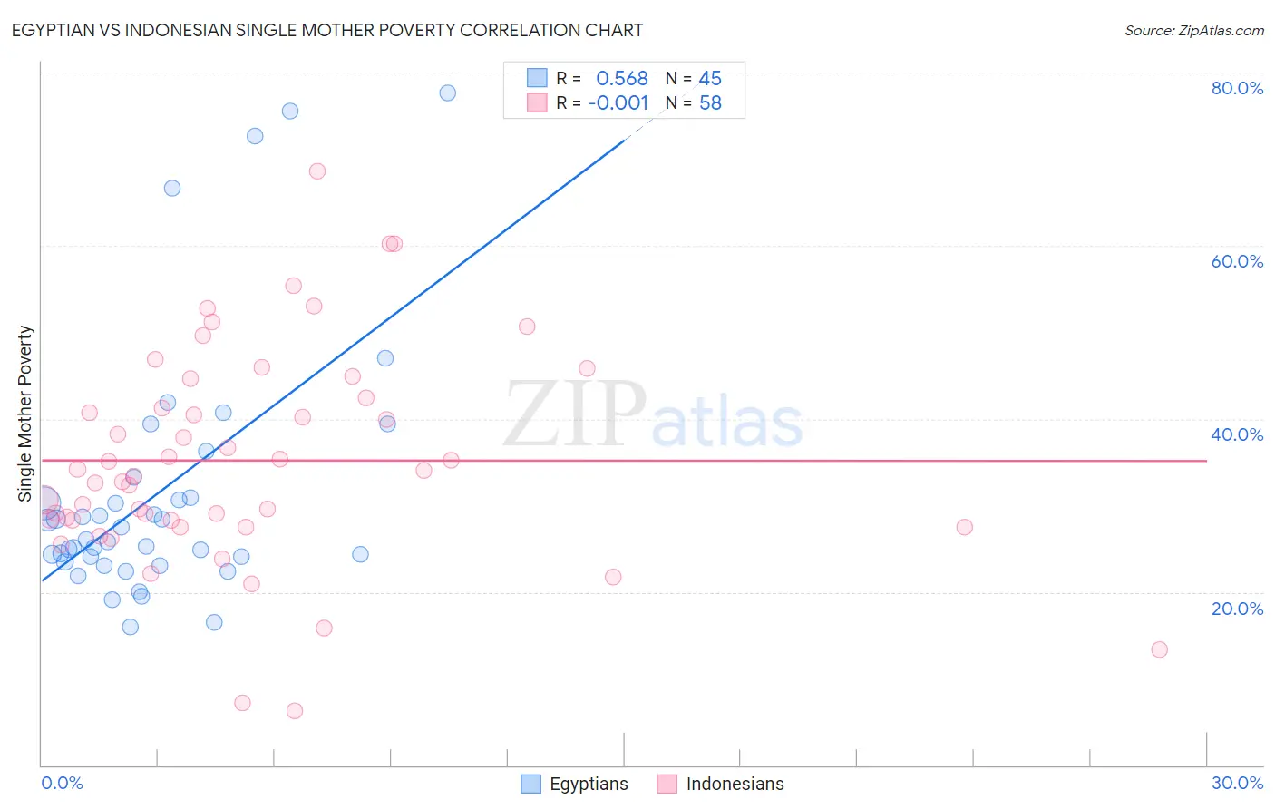 Egyptian vs Indonesian Single Mother Poverty