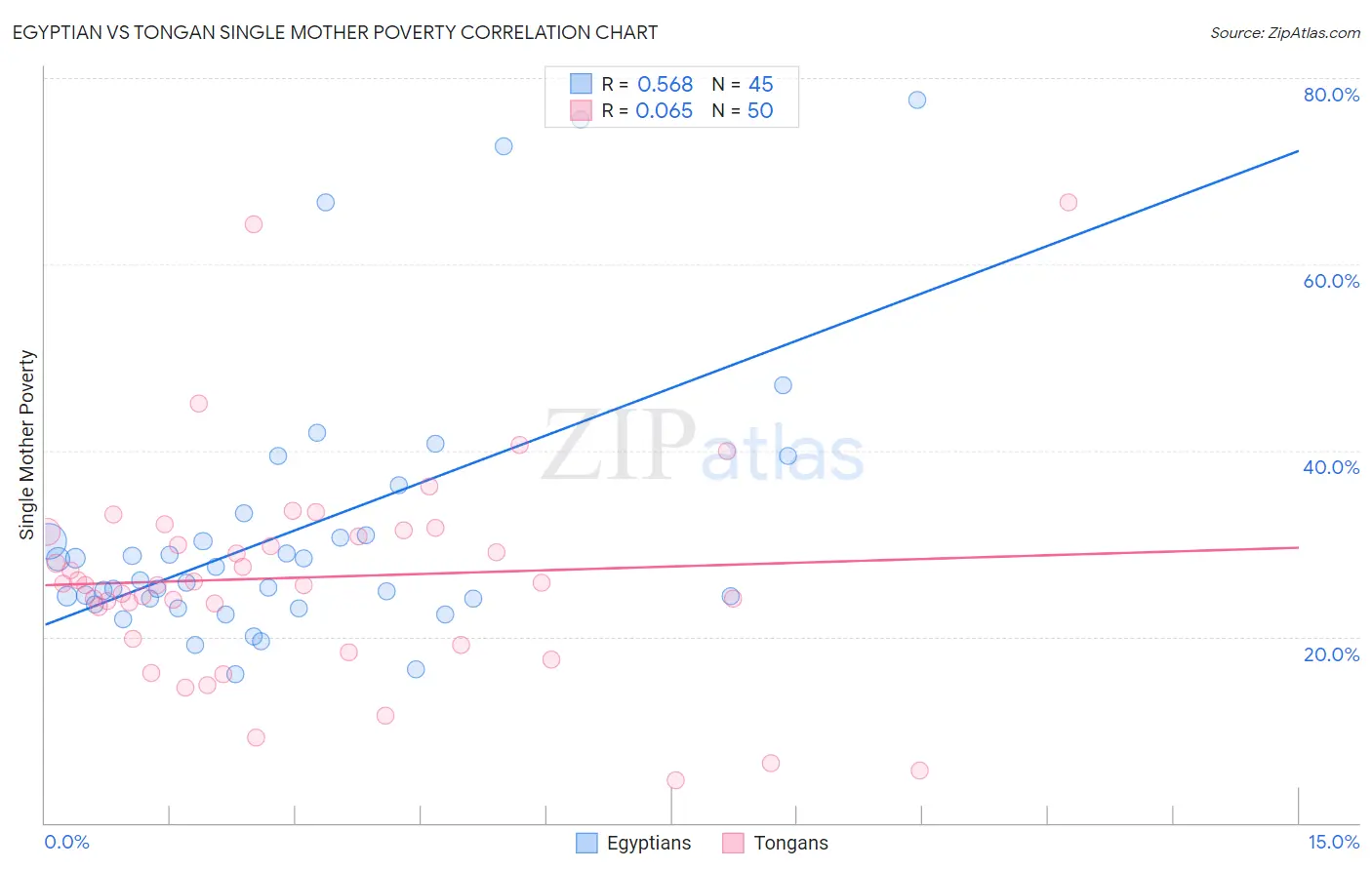 Egyptian vs Tongan Single Mother Poverty