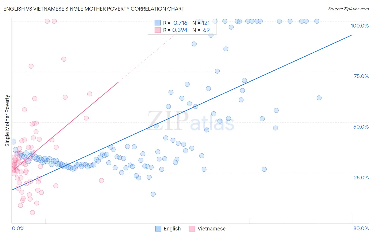 English vs Vietnamese Single Mother Poverty