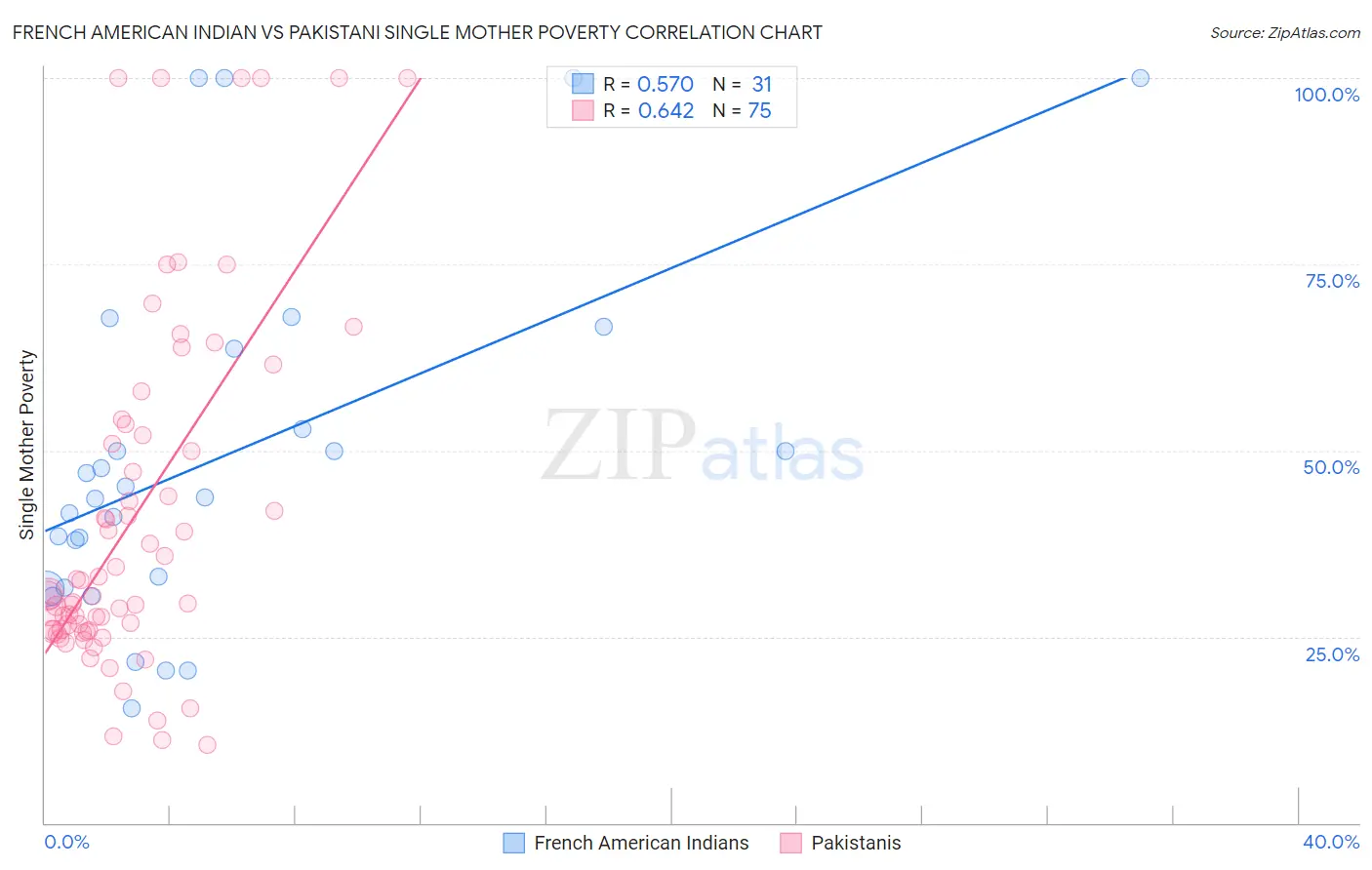 French American Indian vs Pakistani Single Mother Poverty