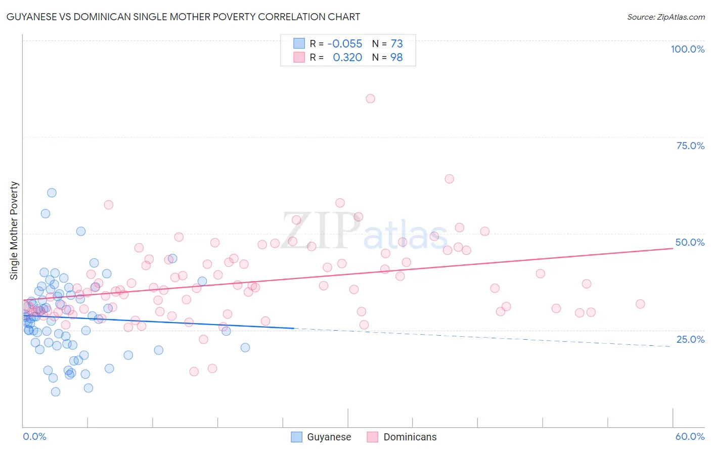 Guyanese vs Dominican Single Mother Poverty