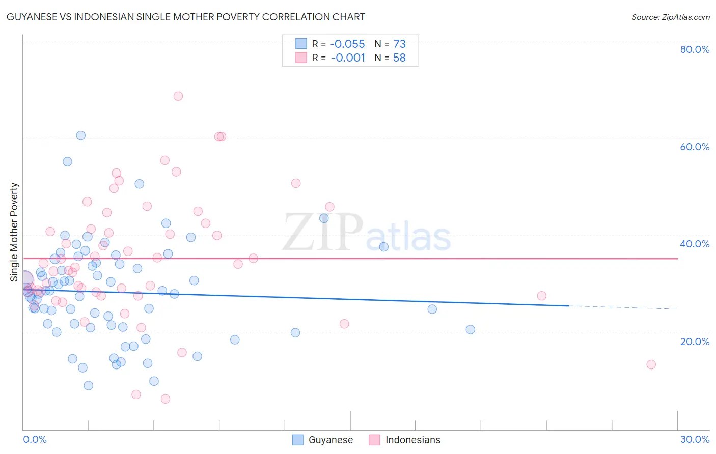 Guyanese vs Indonesian Single Mother Poverty