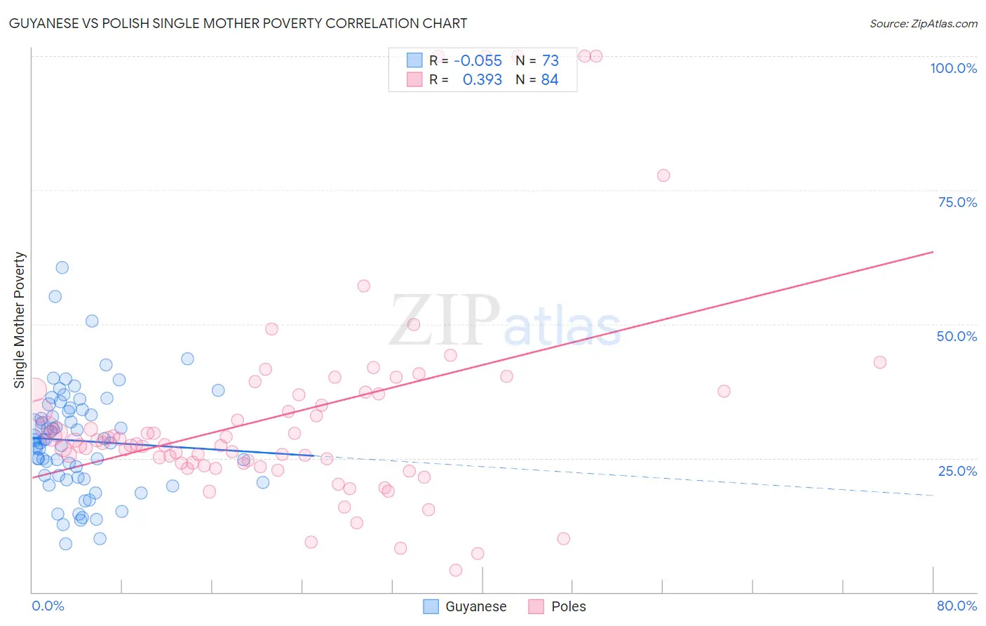 Guyanese vs Polish Single Mother Poverty
