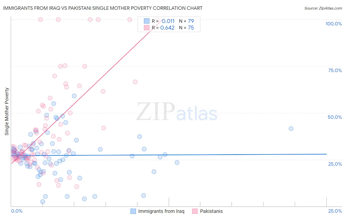 Immigrants from Iraq vs Pakistani Single Mother Poverty