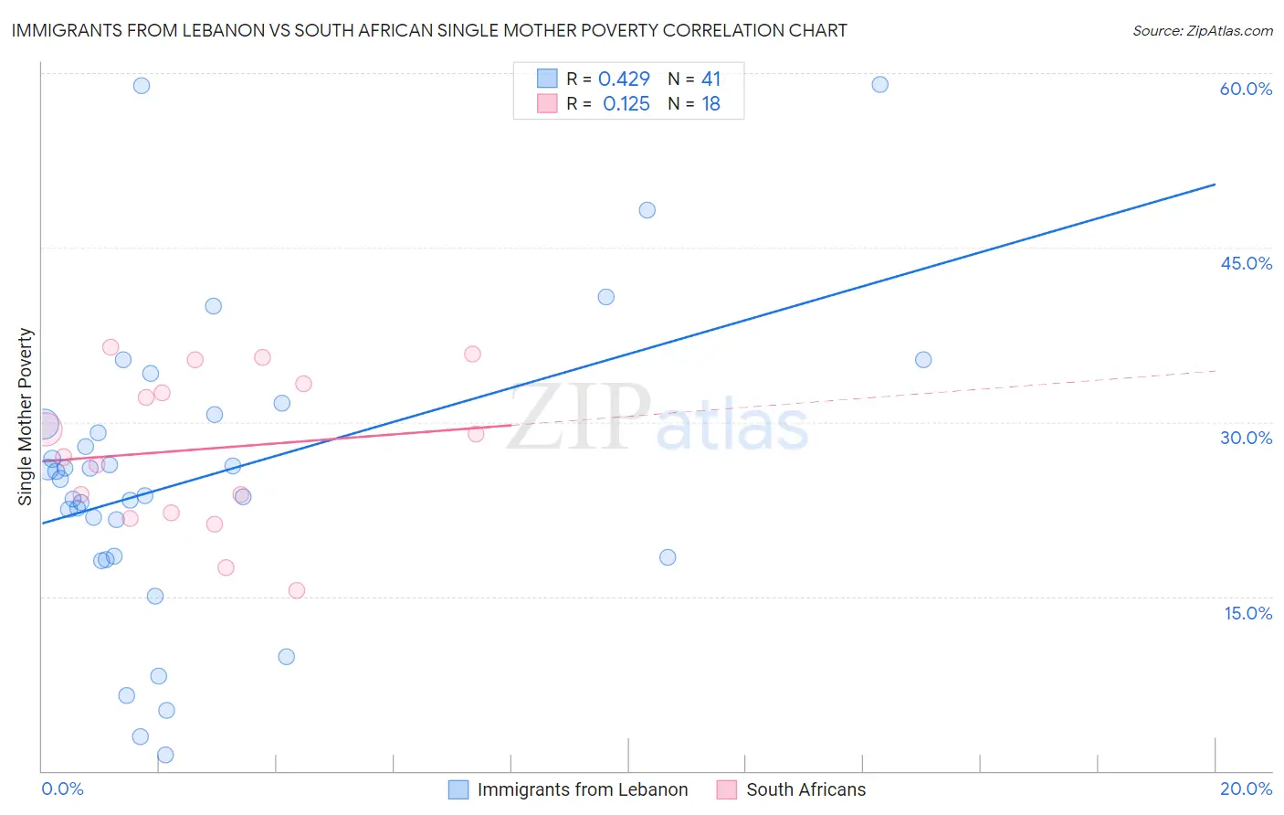 Immigrants from Lebanon vs South African Single Mother Poverty