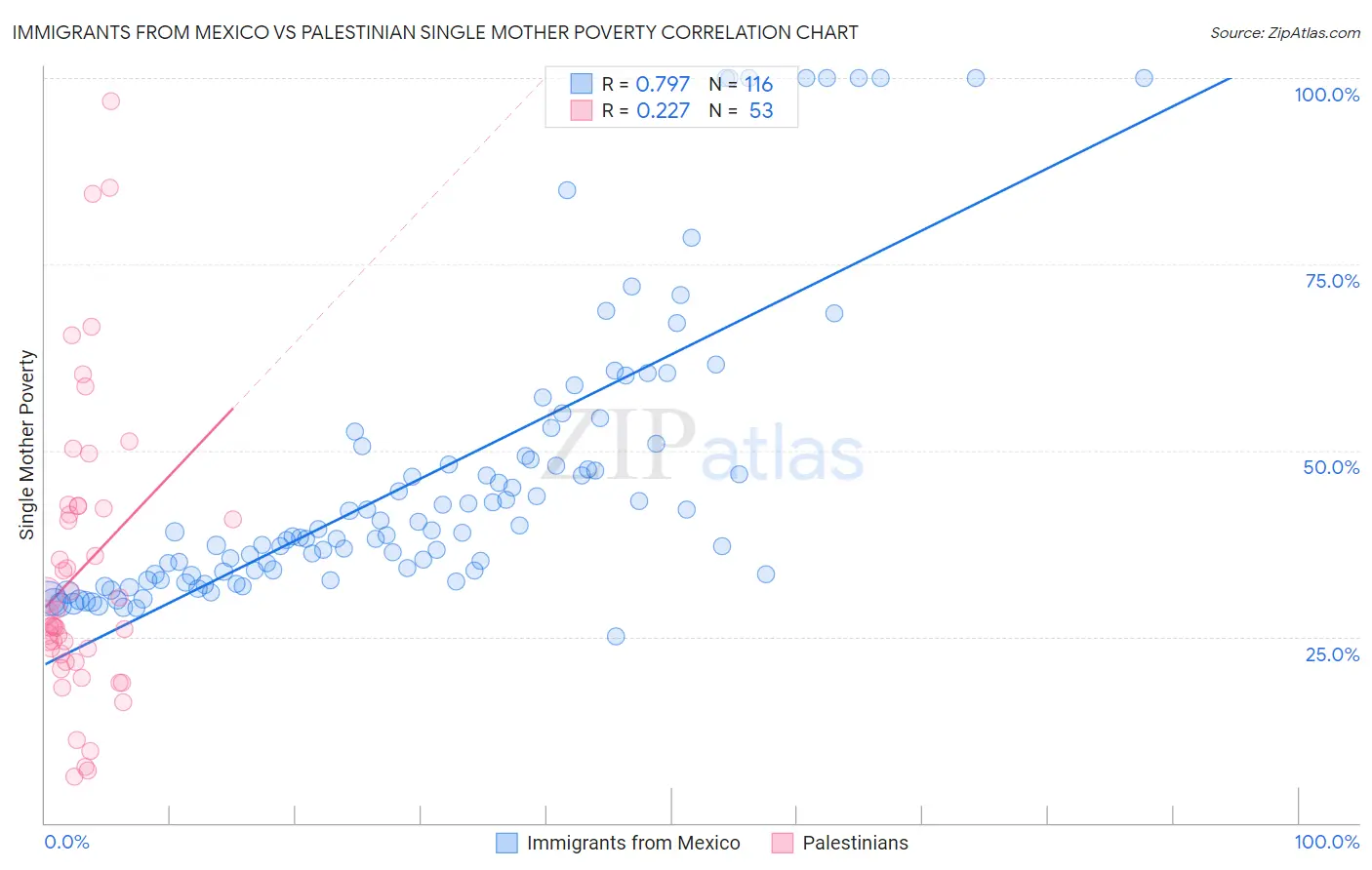 Immigrants from Mexico vs Palestinian Single Mother Poverty