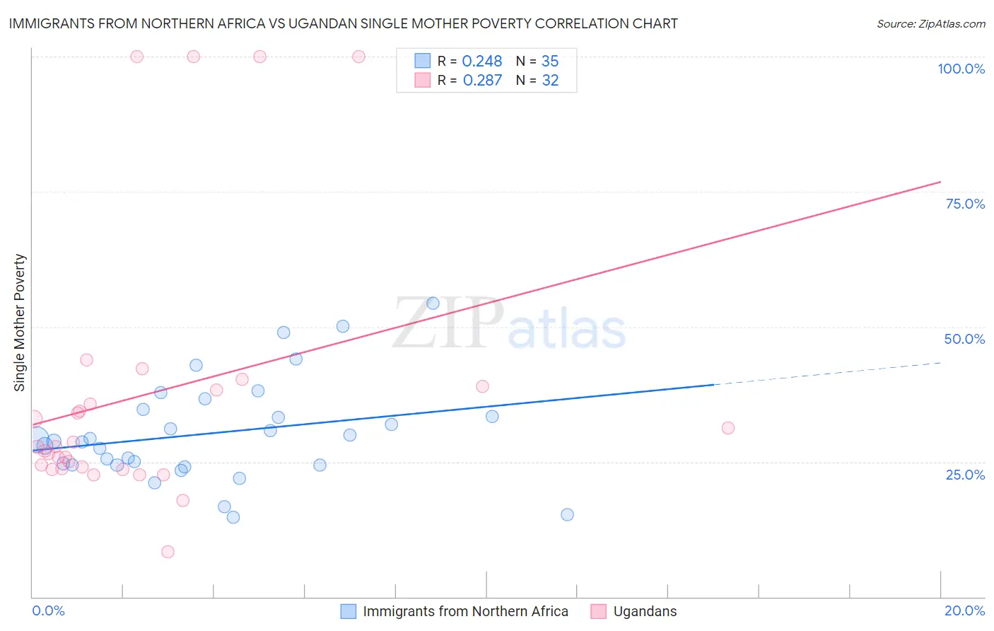 Immigrants from Northern Africa vs Ugandan Single Mother Poverty