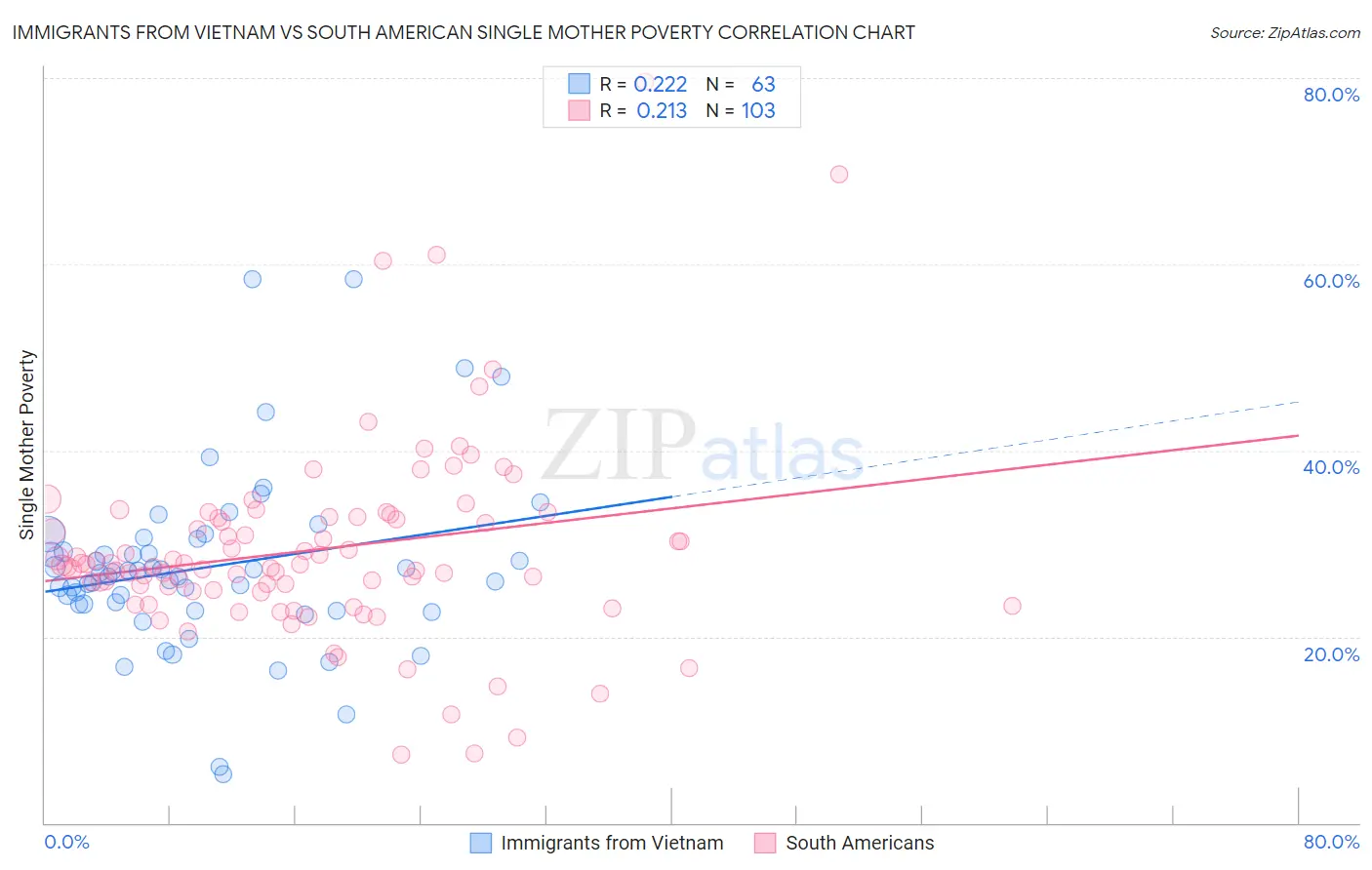 Immigrants from Vietnam vs South American Single Mother Poverty