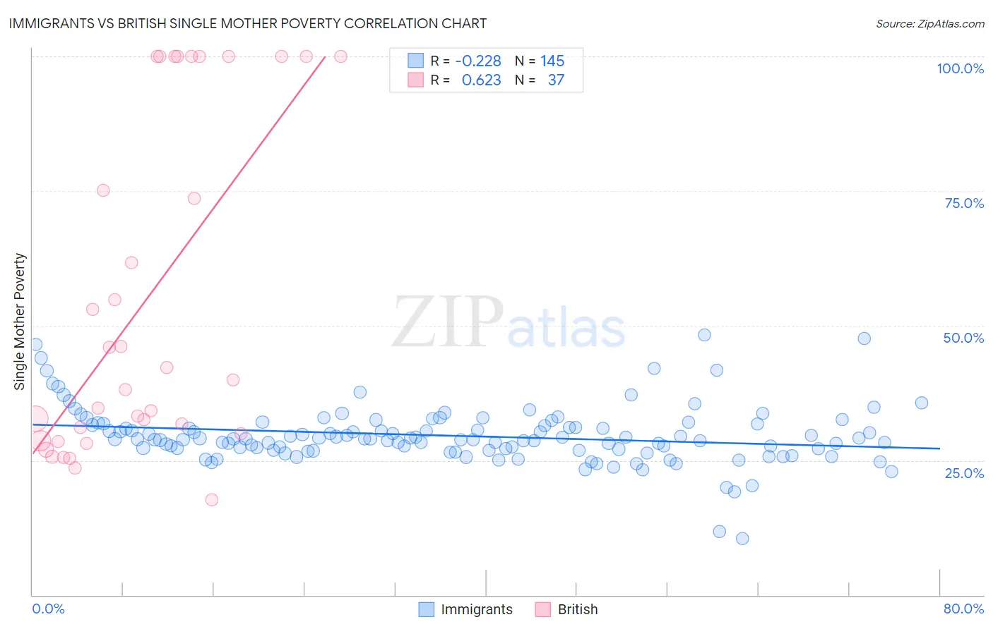 Immigrants vs British Single Mother Poverty