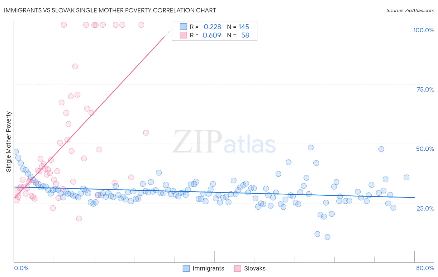 Immigrants vs Slovak Single Mother Poverty