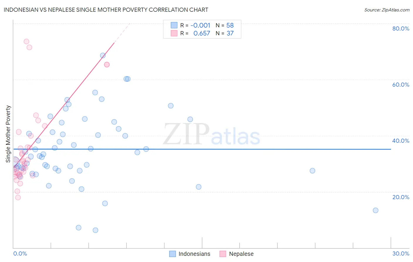 Indonesian vs Nepalese Single Mother Poverty