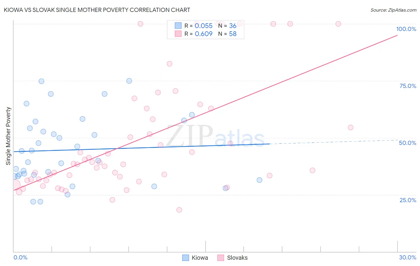 Kiowa vs Slovak Single Mother Poverty
