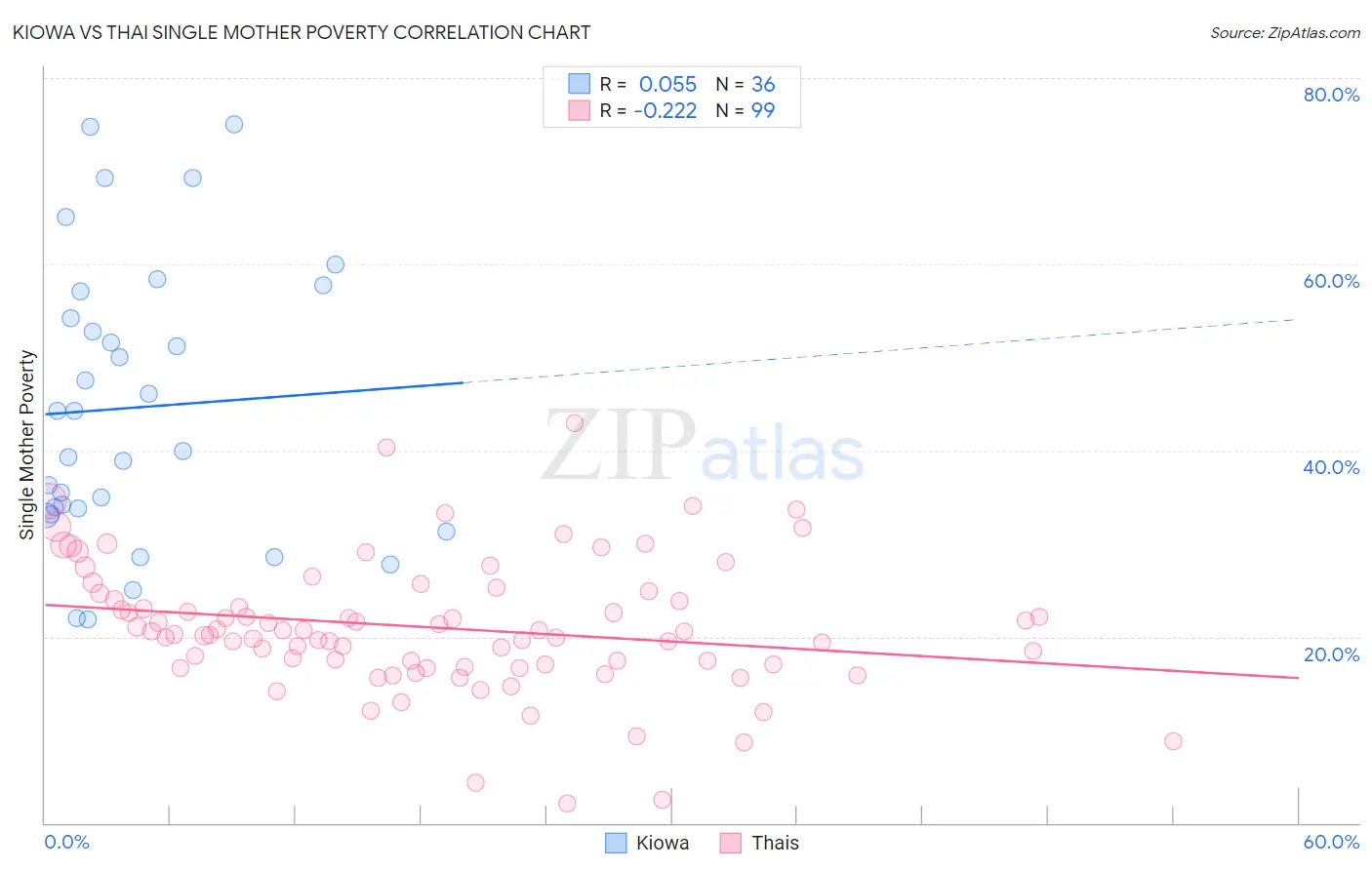 Kiowa vs Thai Single Mother Poverty