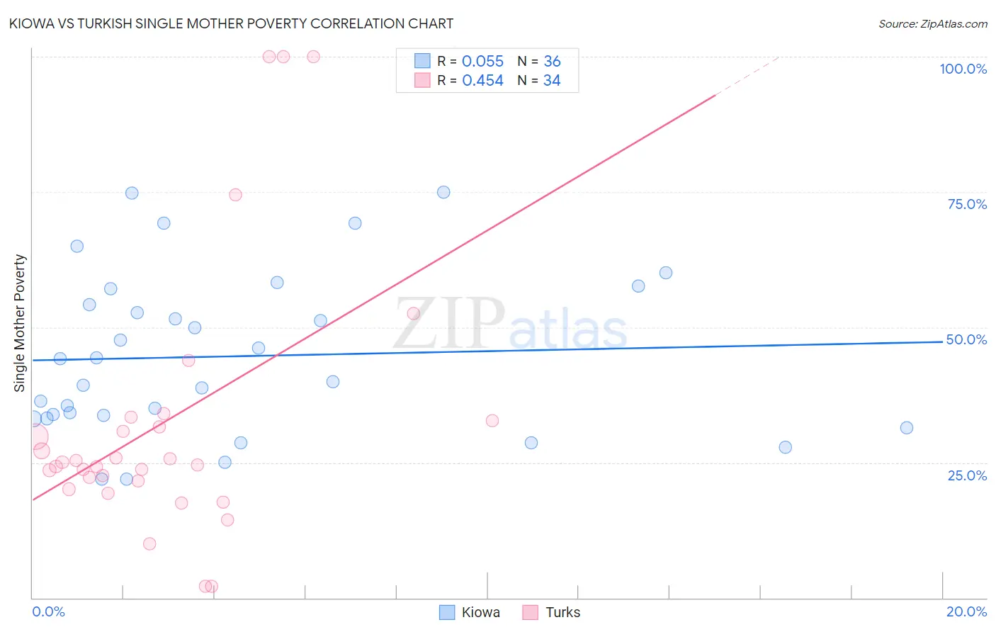 Kiowa vs Turkish Single Mother Poverty