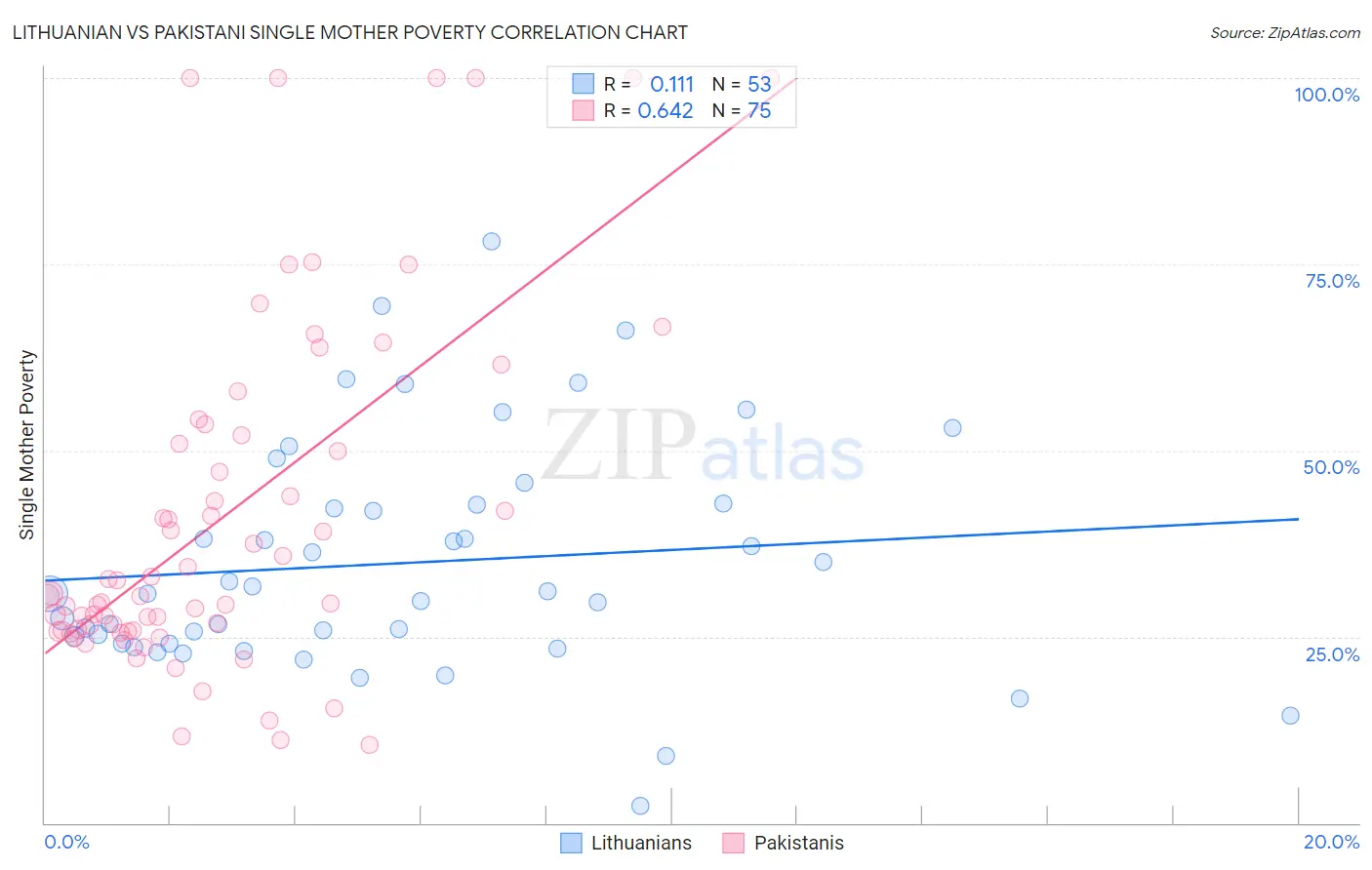 Lithuanian vs Pakistani Single Mother Poverty