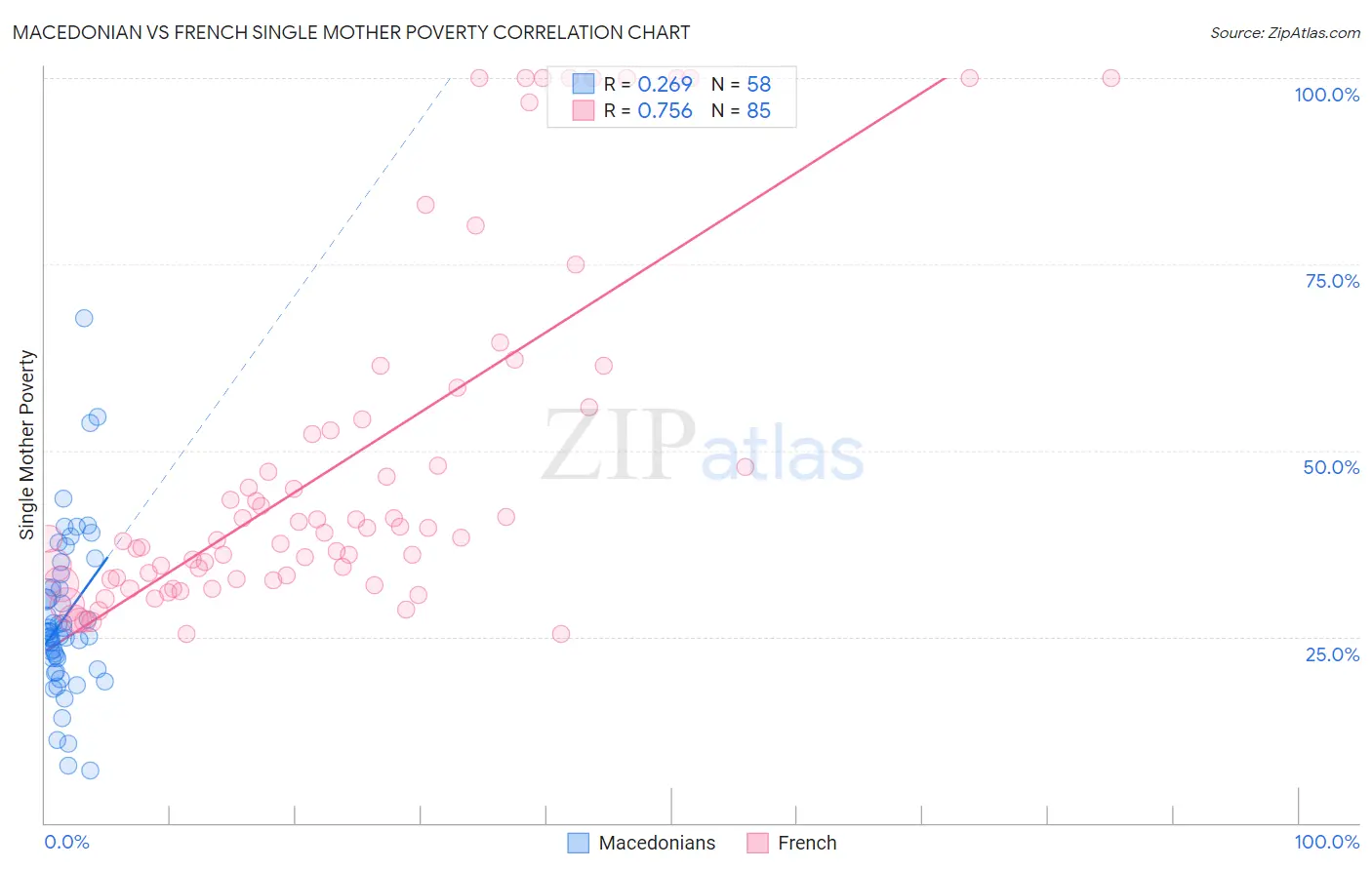 Macedonian vs French Single Mother Poverty