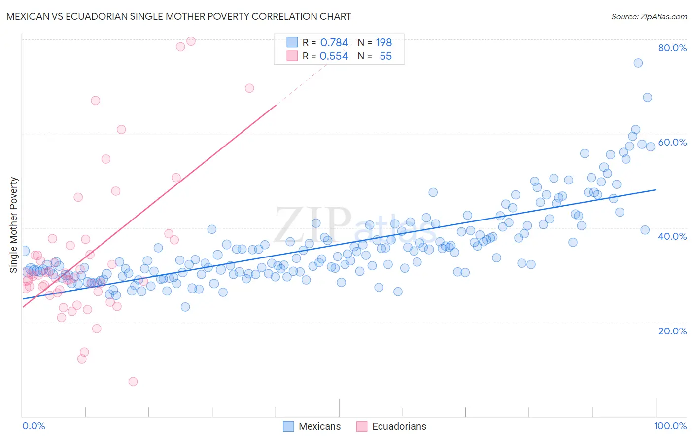 Mexican vs Ecuadorian Single Mother Poverty