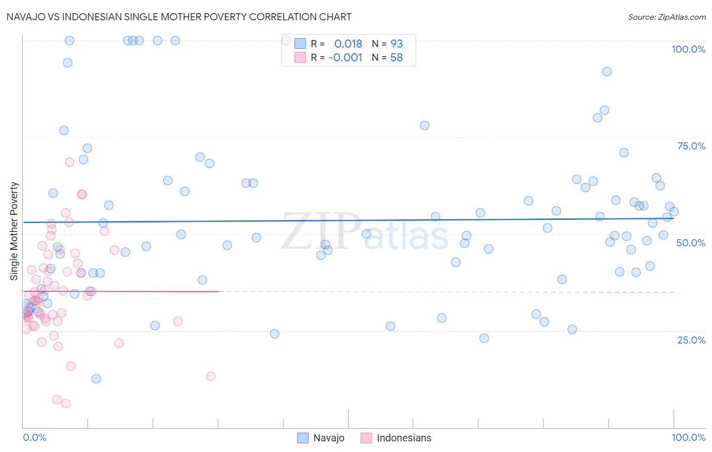Navajo vs Indonesian Single Mother Poverty