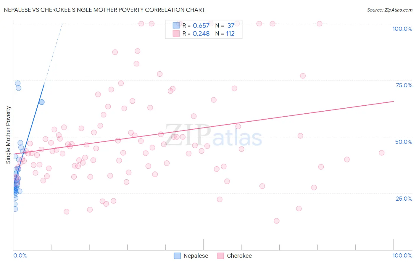Nepalese vs Cherokee Single Mother Poverty
