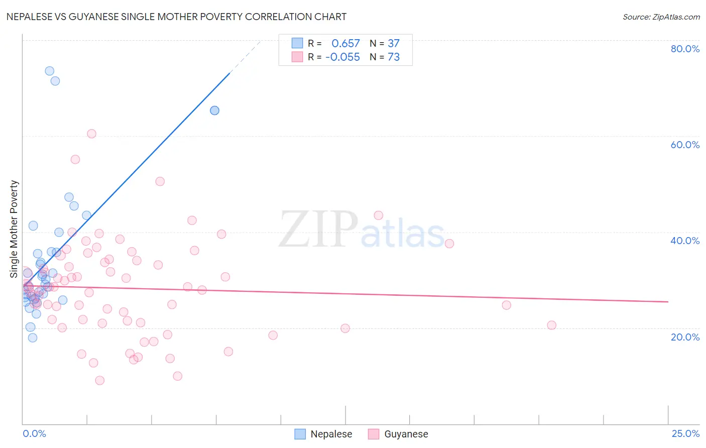 Nepalese vs Guyanese Single Mother Poverty