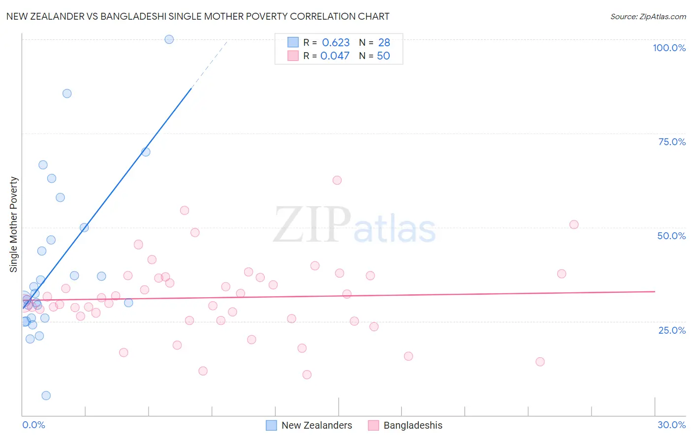 New Zealander vs Bangladeshi Single Mother Poverty