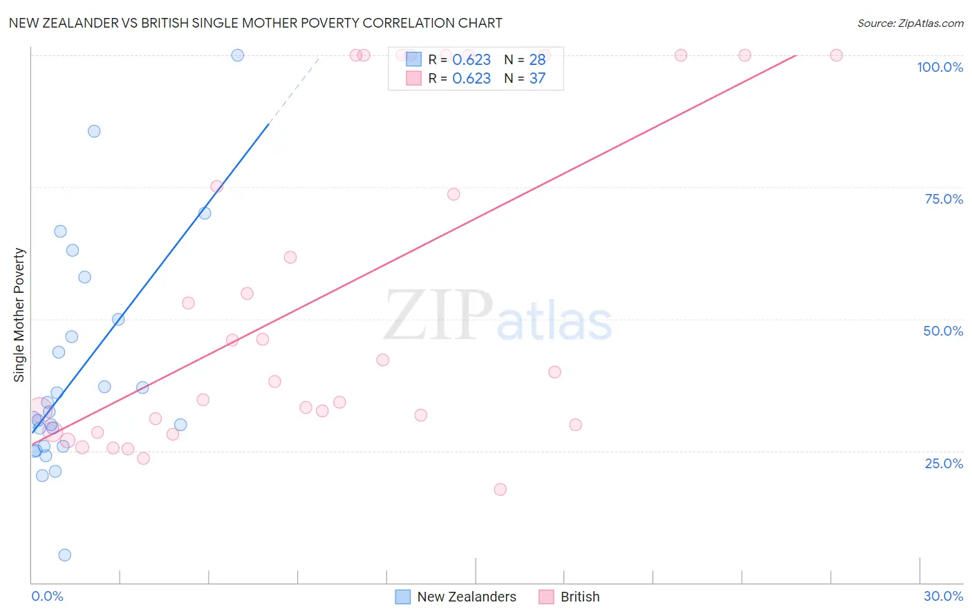 New Zealander vs British Single Mother Poverty