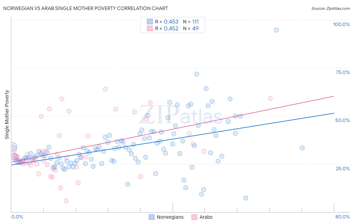 Norwegian vs Arab Single Mother Poverty