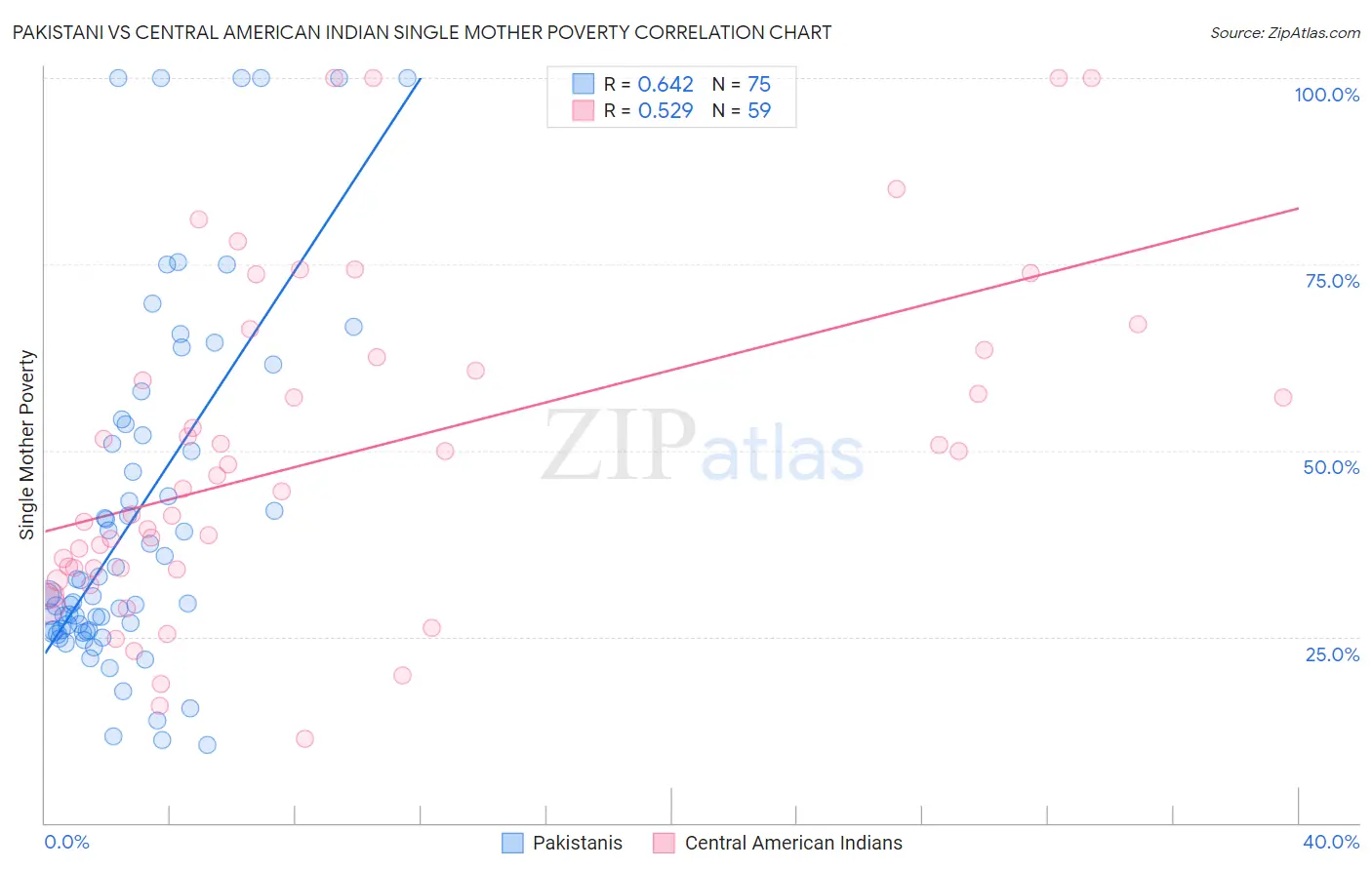 Pakistani vs Central American Indian Single Mother Poverty