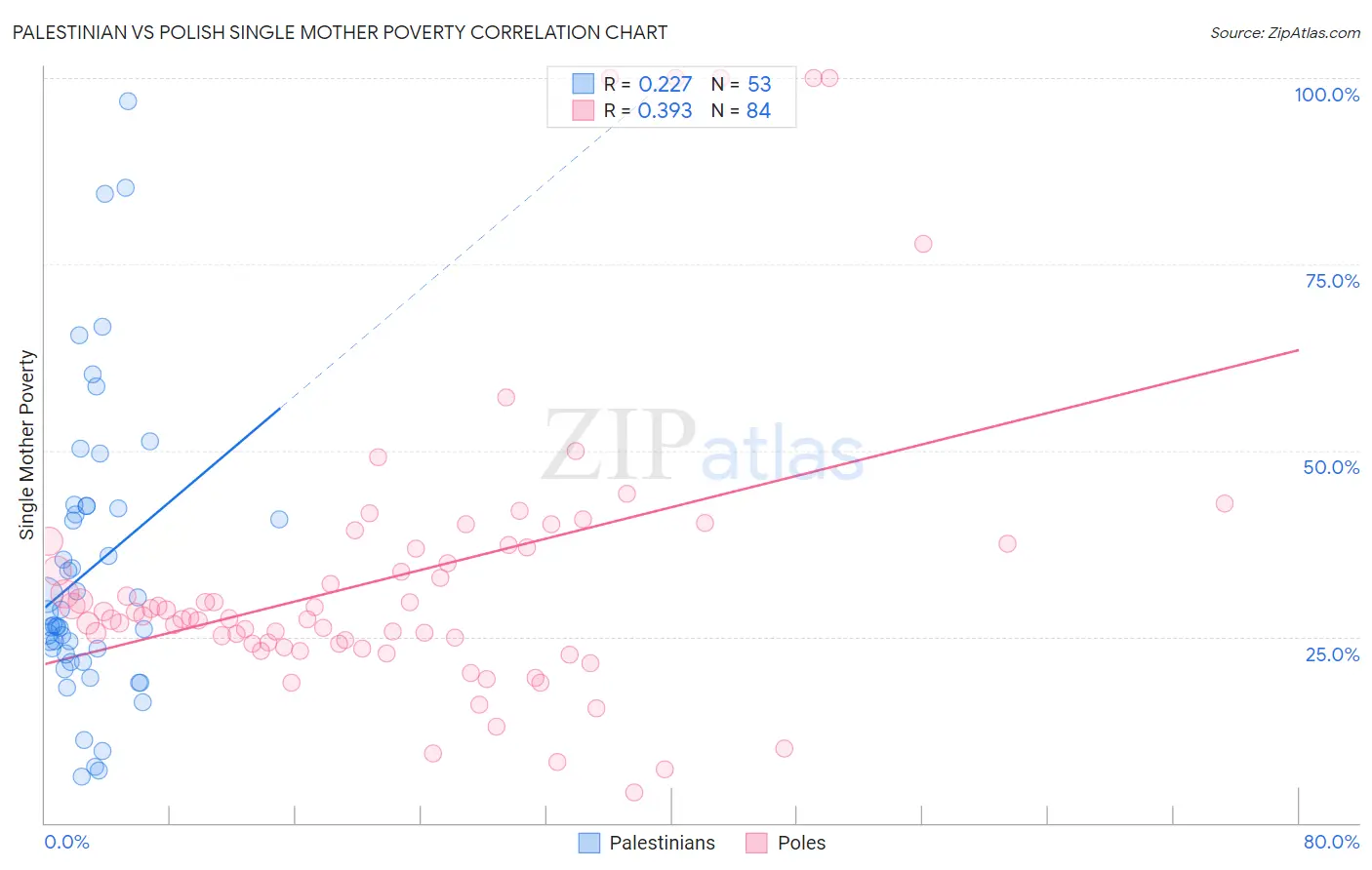 Palestinian vs Polish Single Mother Poverty