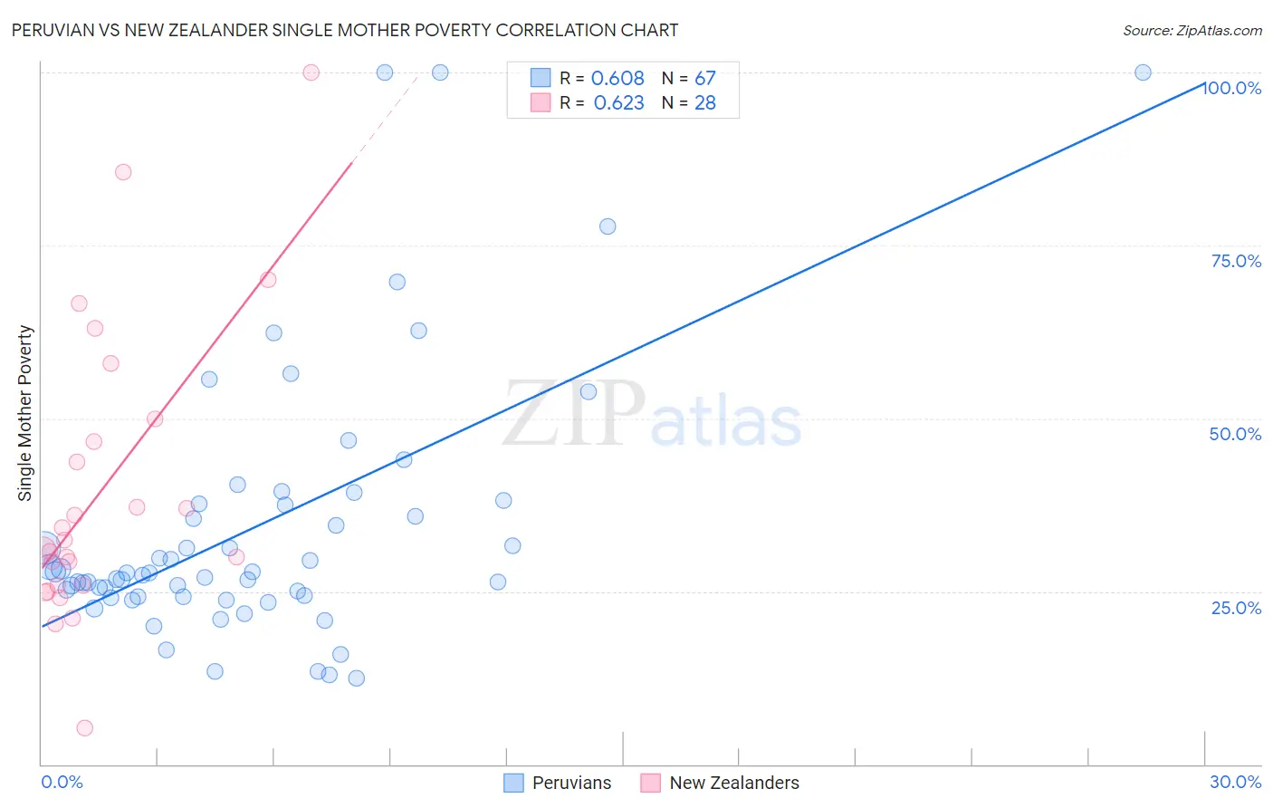 Peruvian vs New Zealander Single Mother Poverty