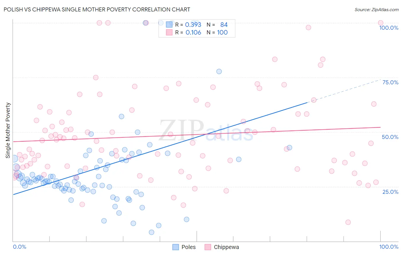 Polish vs Chippewa Single Mother Poverty