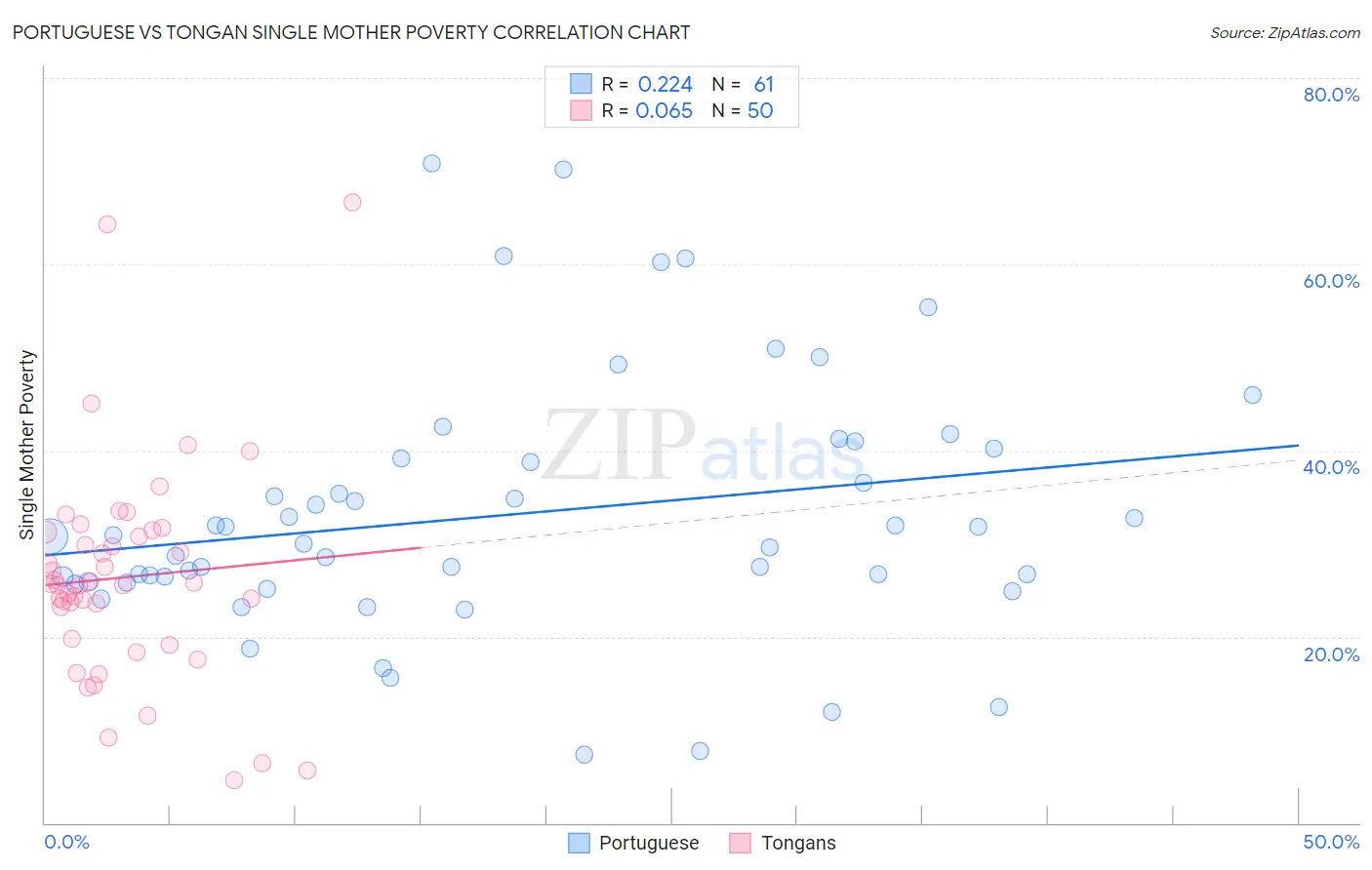 Portuguese vs Tongan Single Mother Poverty