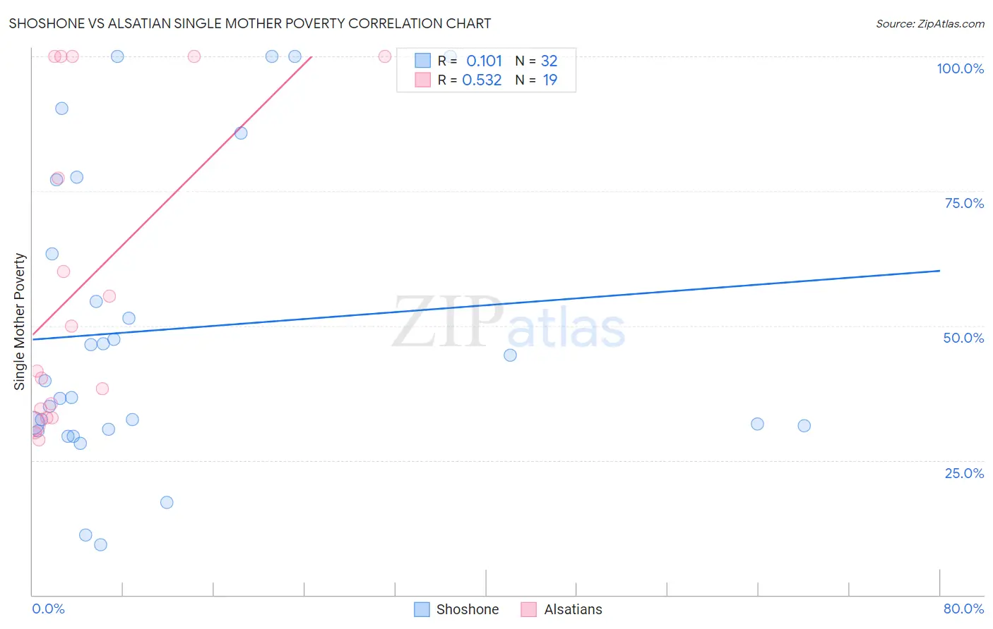 Shoshone vs Alsatian Single Mother Poverty