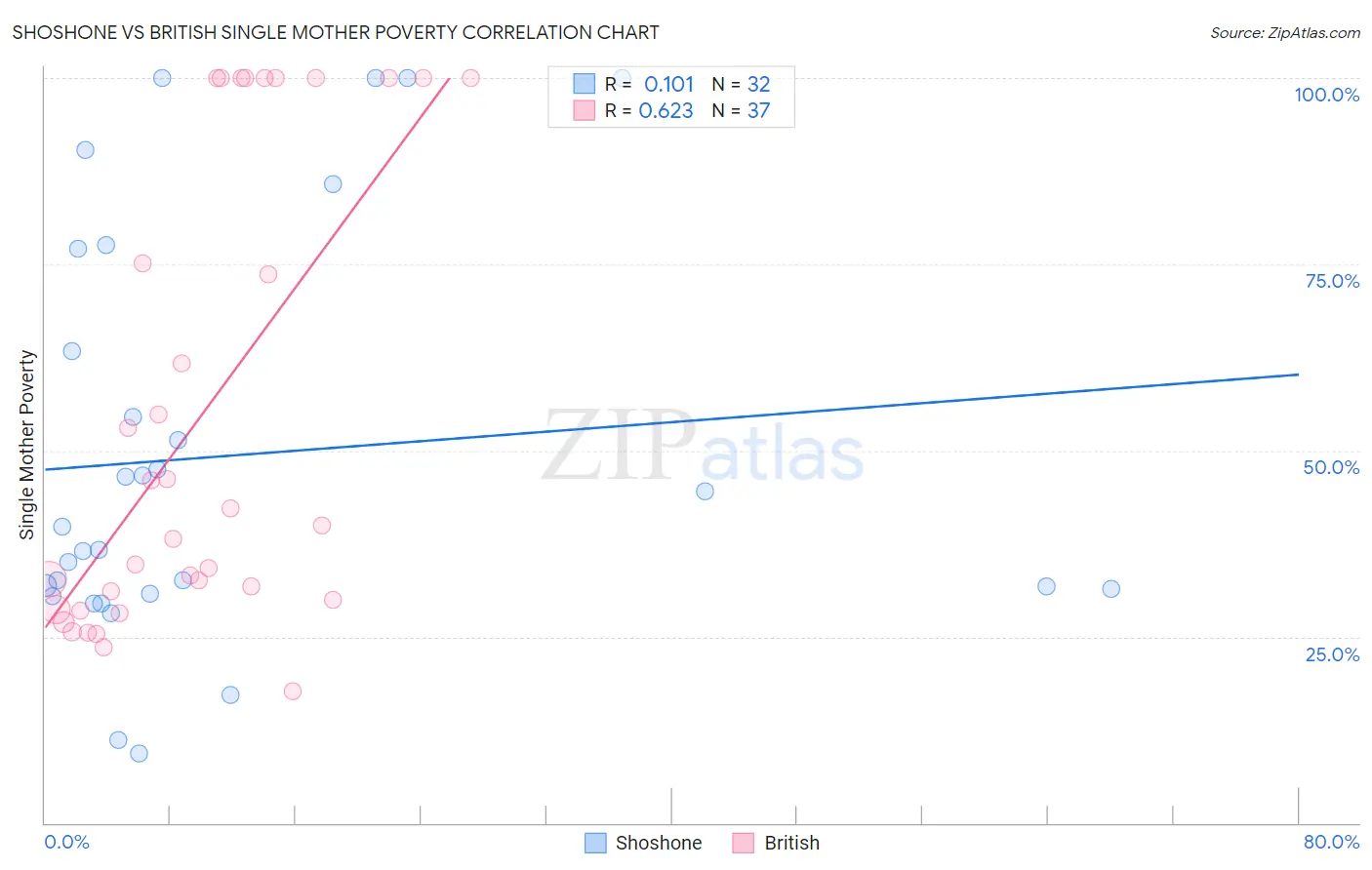 Shoshone vs British Single Mother Poverty