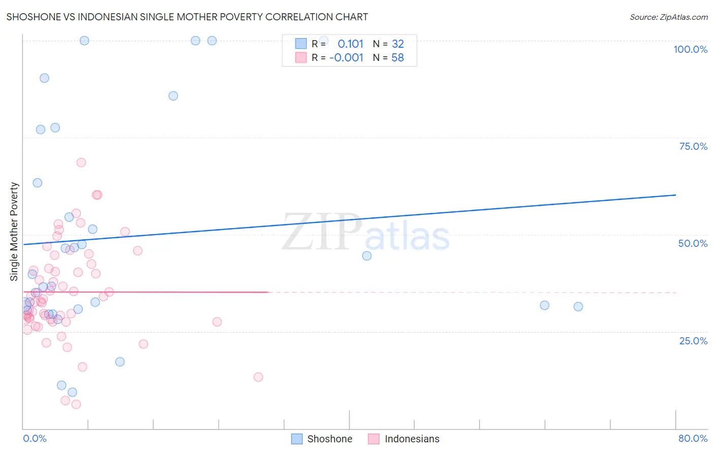 Shoshone vs Indonesian Single Mother Poverty