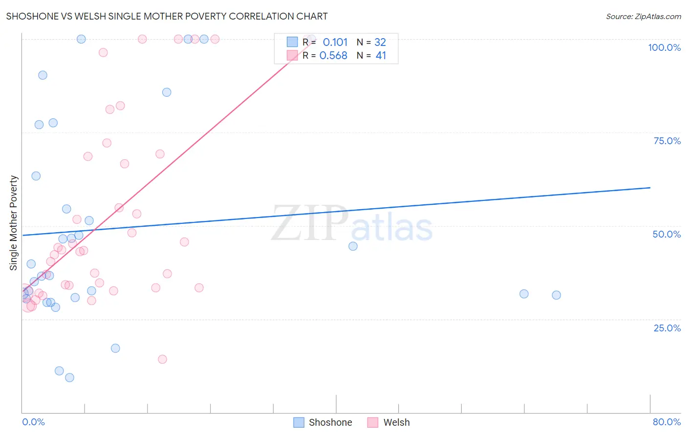 Shoshone vs Welsh Single Mother Poverty