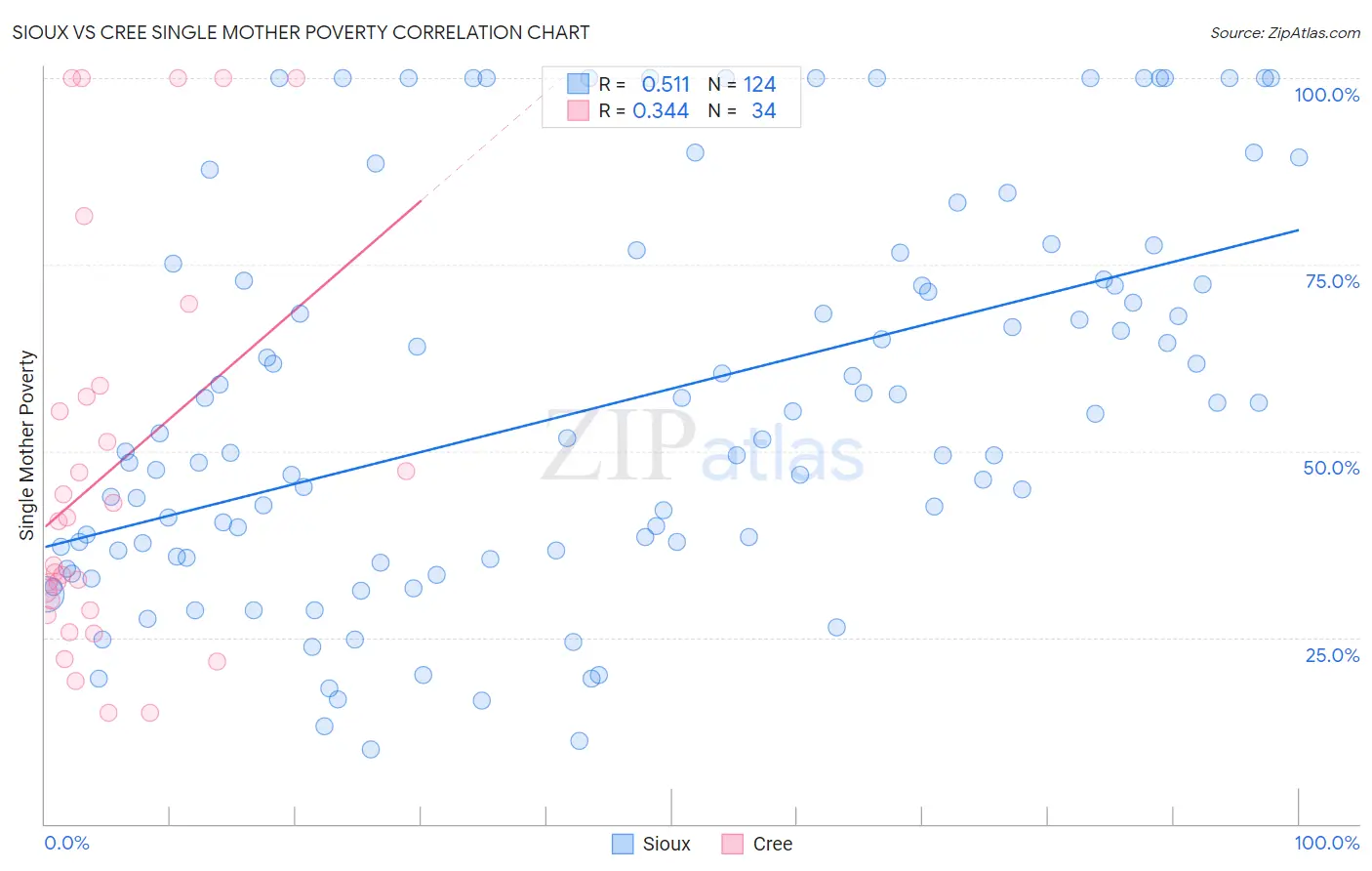 Sioux vs Cree Single Mother Poverty