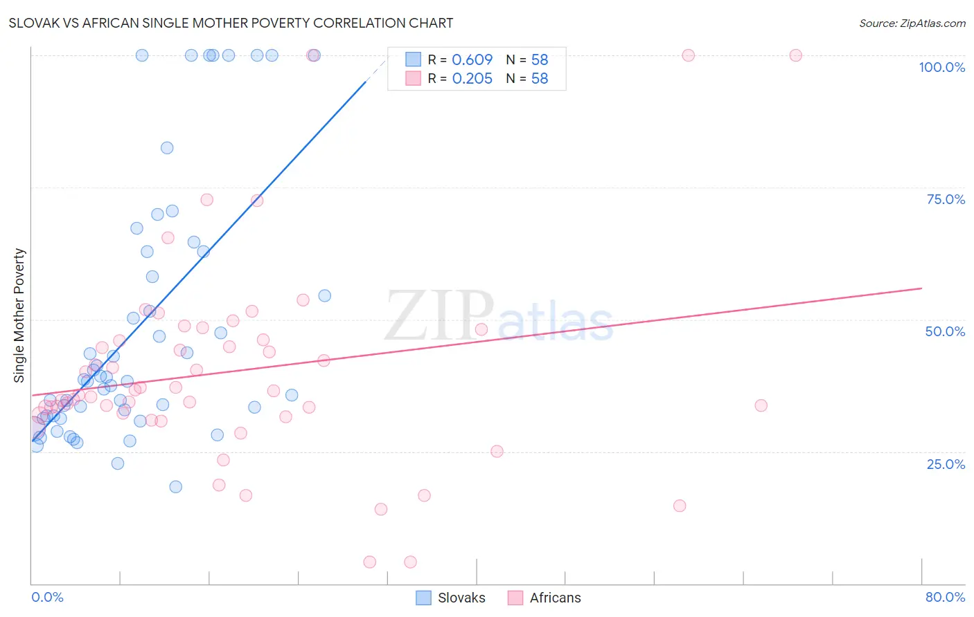 Slovak vs African Single Mother Poverty