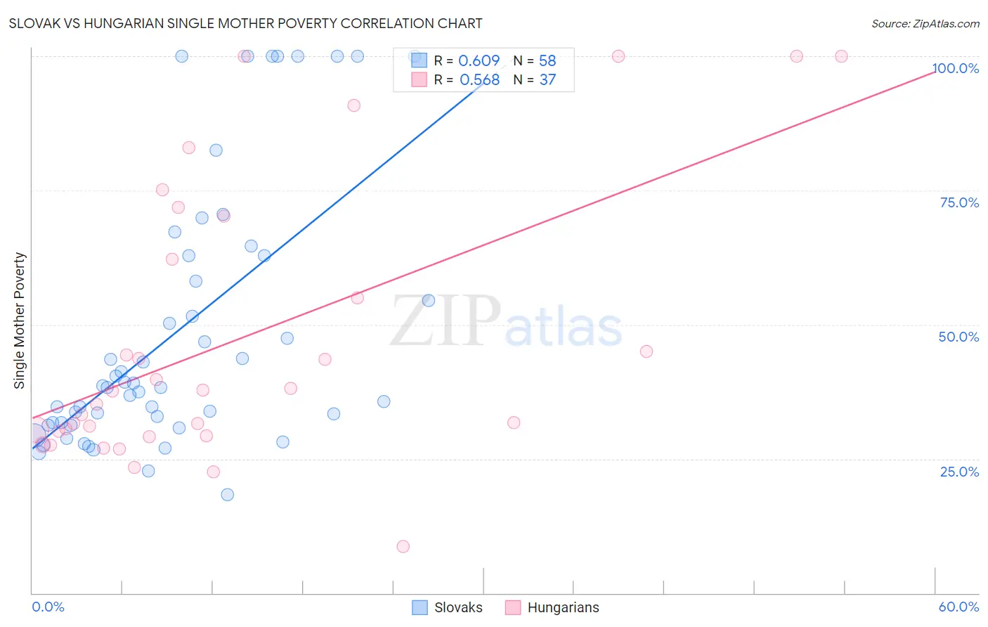 Slovak vs Hungarian Single Mother Poverty