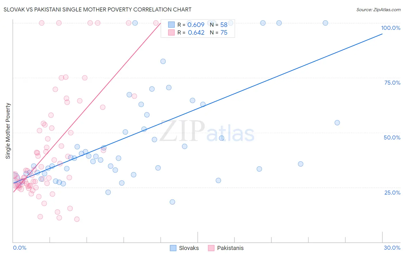 Slovak vs Pakistani Single Mother Poverty