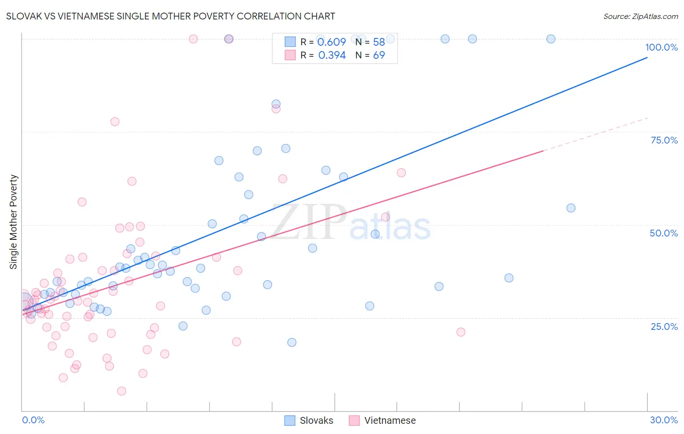 Slovak vs Vietnamese Single Mother Poverty