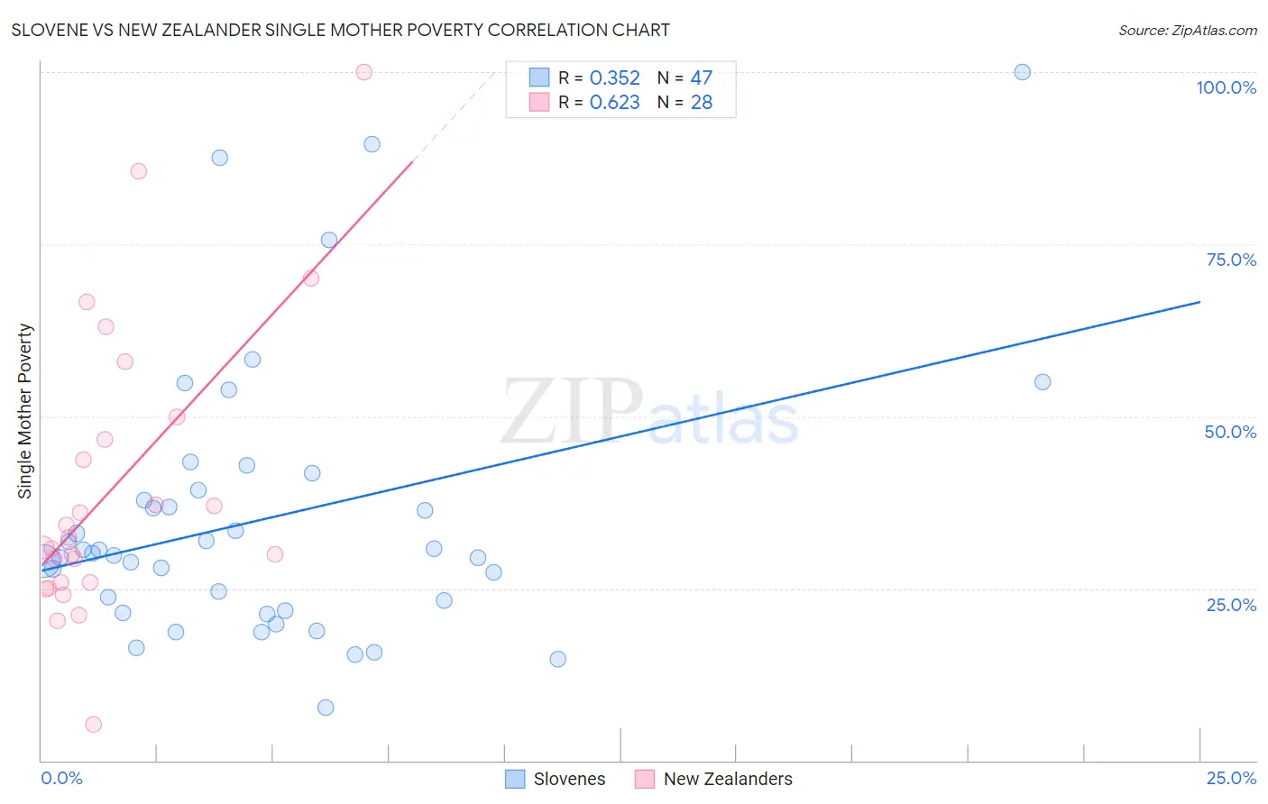 Slovene vs New Zealander Single Mother Poverty