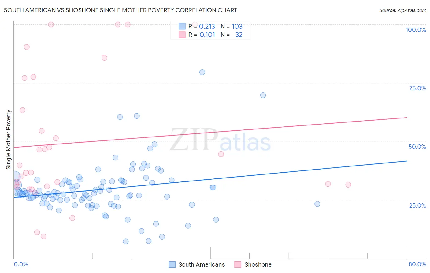 South American vs Shoshone Single Mother Poverty