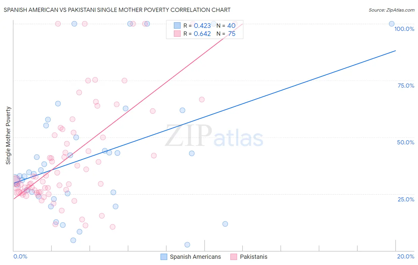 Spanish American vs Pakistani Single Mother Poverty