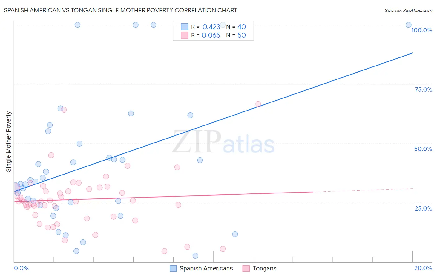 Spanish American vs Tongan Single Mother Poverty