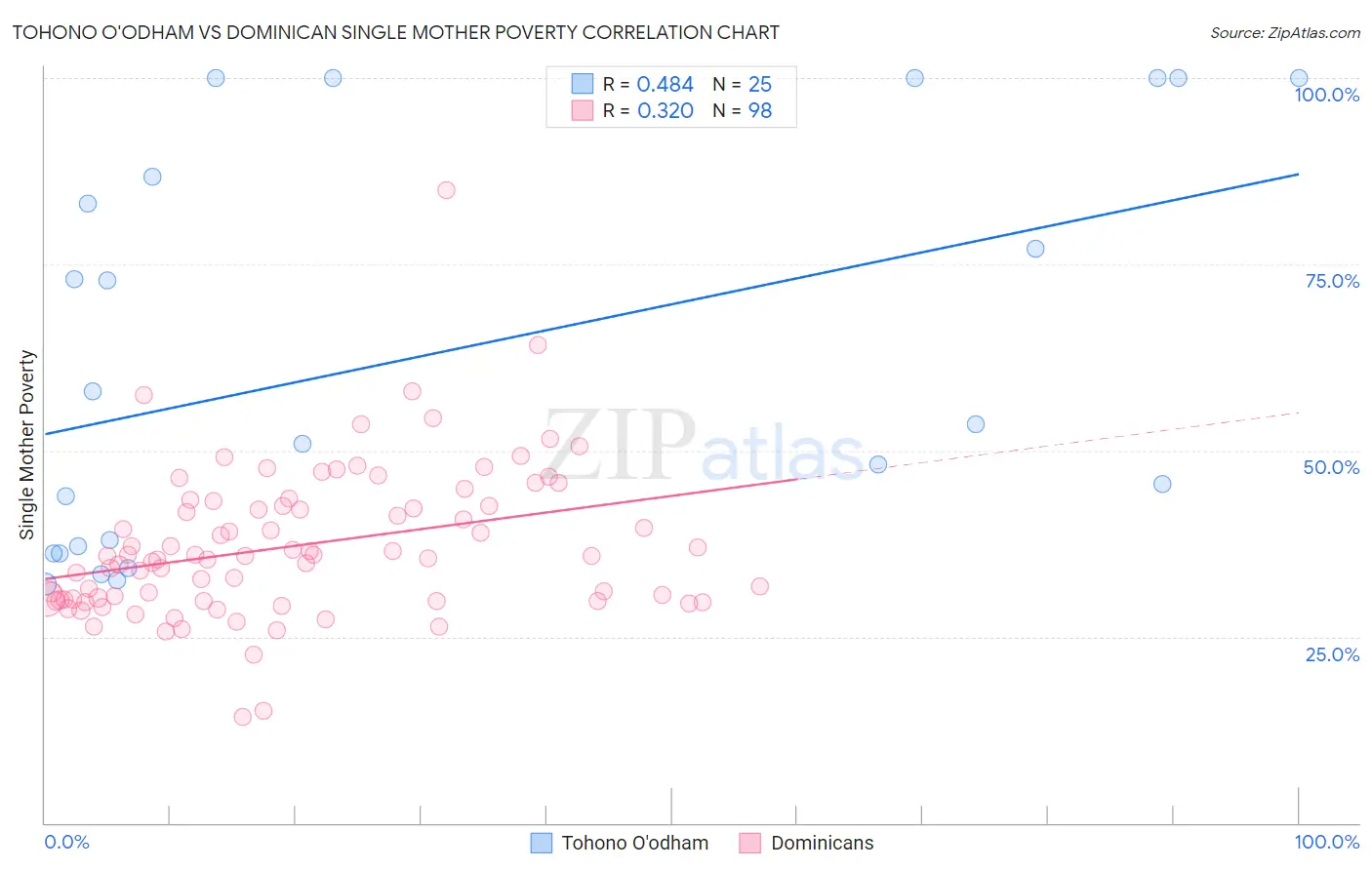 Tohono O'odham vs Dominican Single Mother Poverty