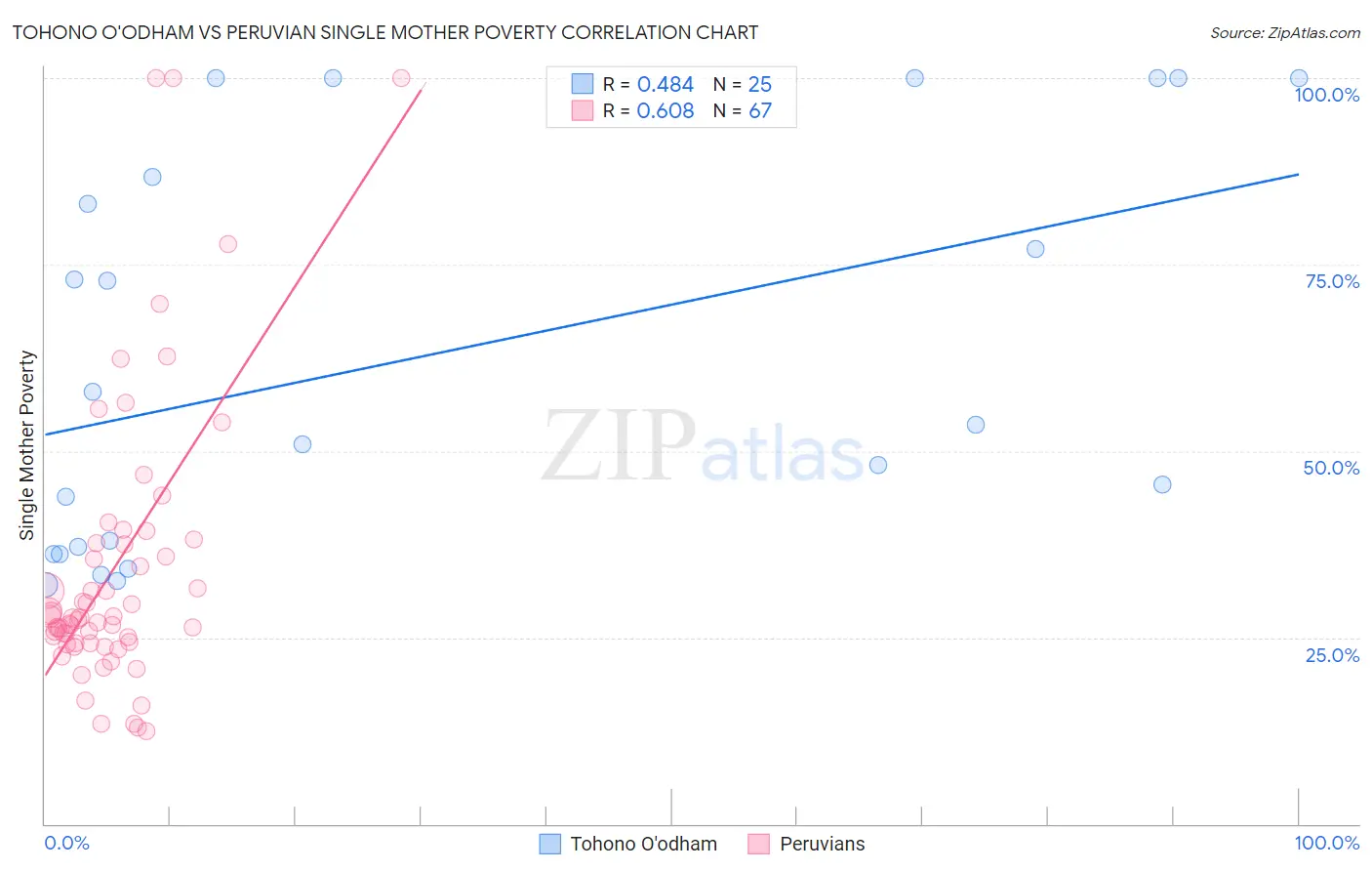 Tohono O'odham vs Peruvian Single Mother Poverty
