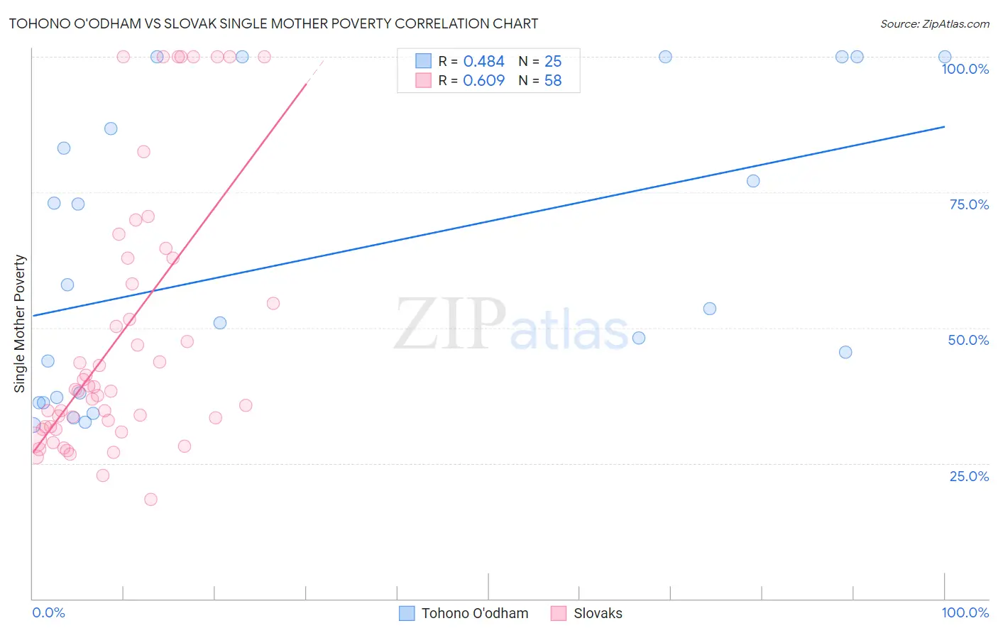 Tohono O'odham vs Slovak Single Mother Poverty