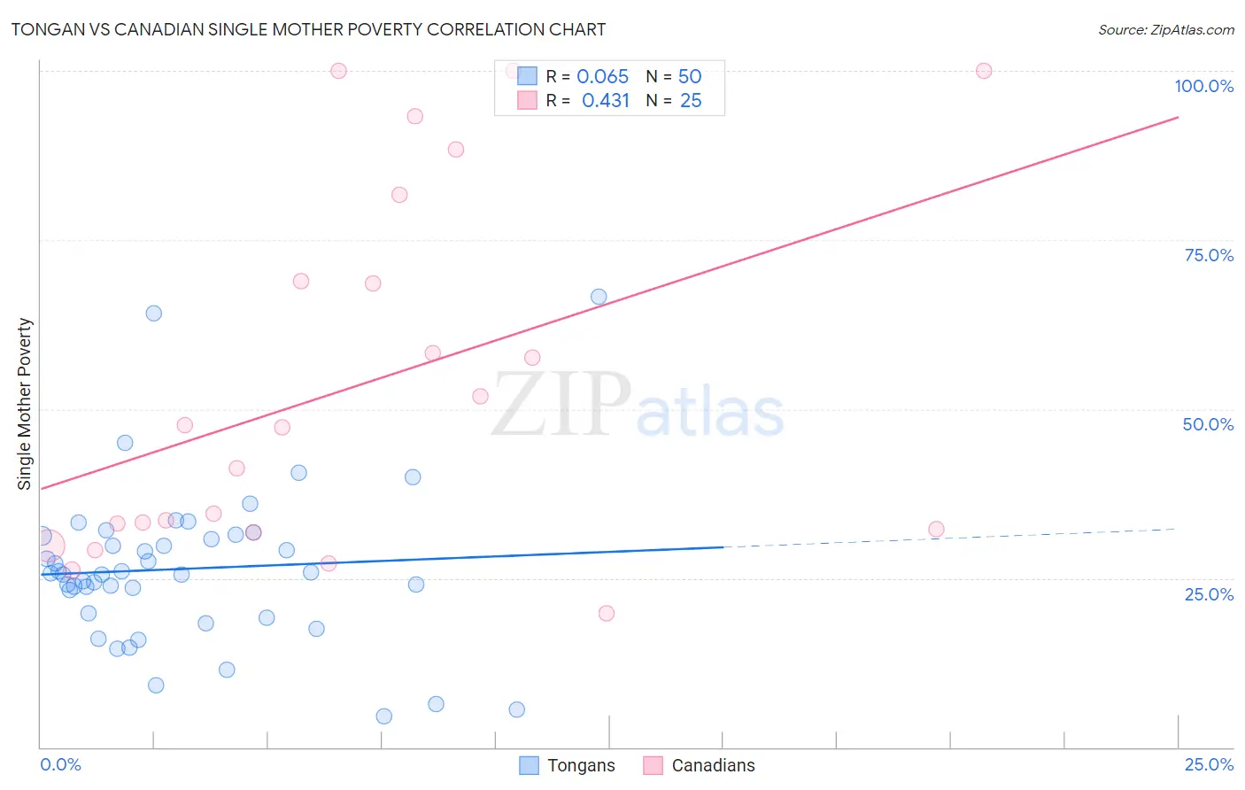 Tongan vs Canadian Single Mother Poverty