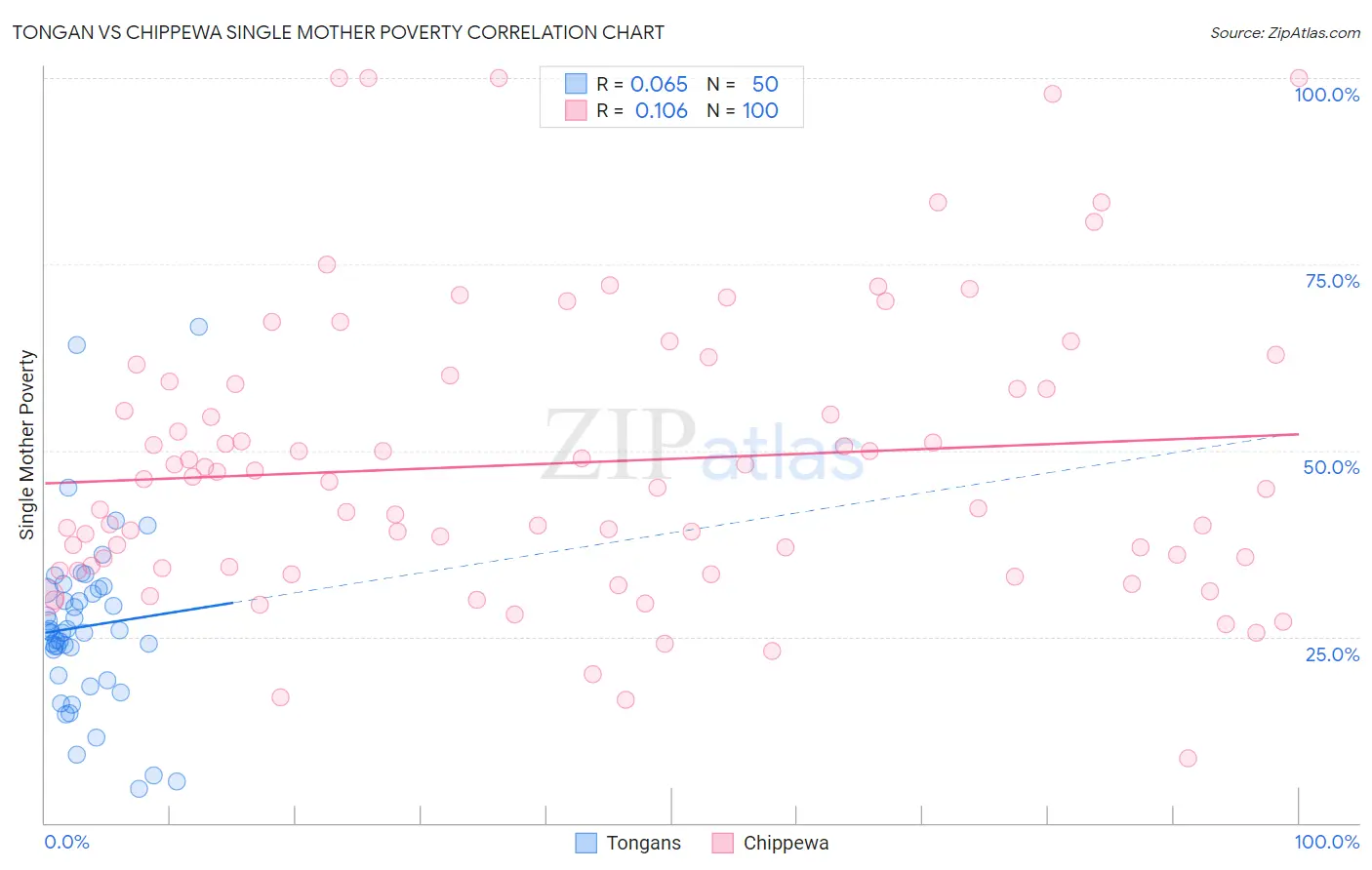 Tongan vs Chippewa Single Mother Poverty